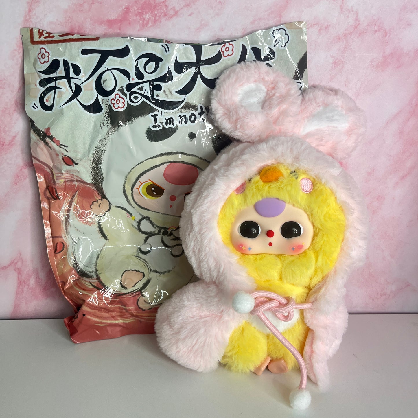 Baby Three I'm Not A Warrior Plush - Yellow/Pink (Revealed)