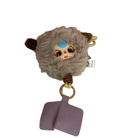 Baby Three Animal Plush Lanyard Series - Brown Goat with Special Eyes