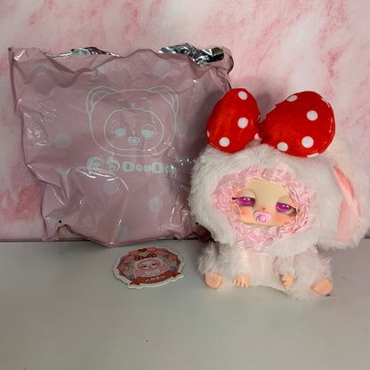Sleepy Baby Doudou Lucky Delivery Series Plush - Pink with Red Bow