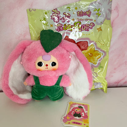 Baby Three Where‘s Spring? Series Plush - Pink Bunny + Matching Keychain