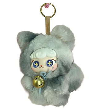 Lucky Meow IV Plush Series - With Body Plush Keychain - Gray Cat (Revealed)