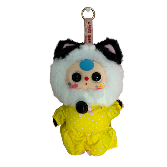 Baby Three Kitten Wardrobe Plush Pendant - Yellow