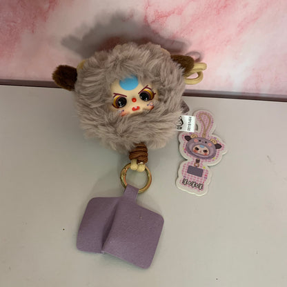 Baby Three Animal Plush Lanyard Series - Brown Goat with Special Eyes