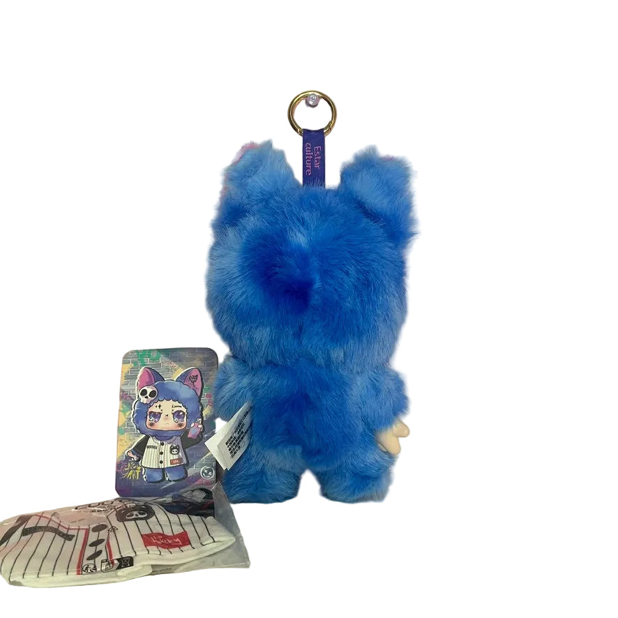 Kimmon Blue Street Bunny Plush Figure 💙🐰✨ (With Outfit & Card)