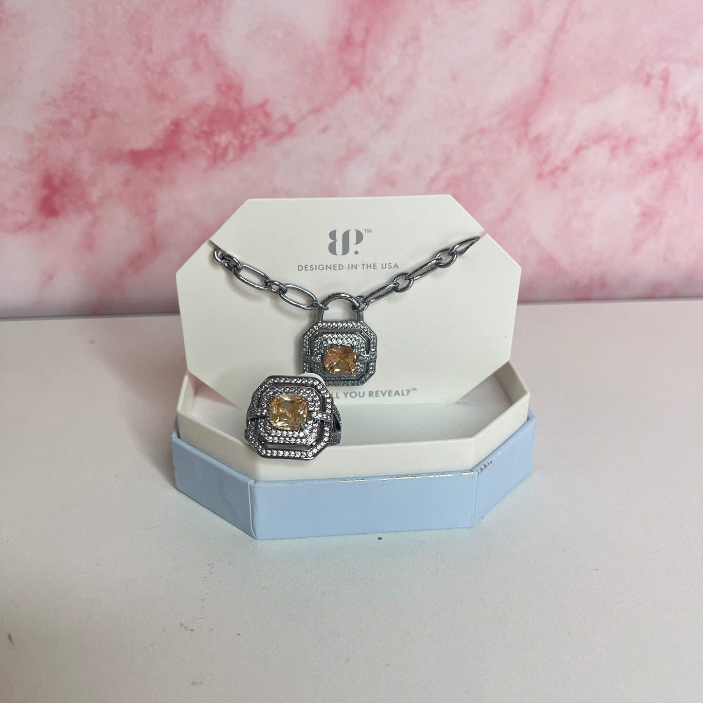 Smokey Topaz & Hematite Lock Set - Size 7